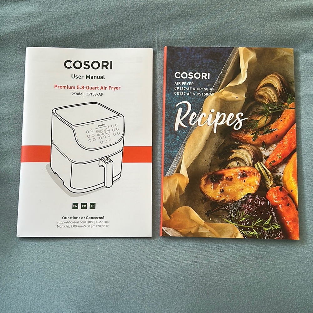 COSORI Pro Air Fryer User Manual and 100 Recipes Cookbook - brand new!
